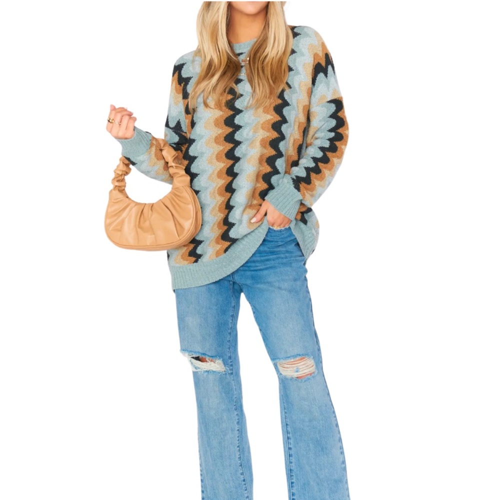 Show Me Your Mumu | Comfy Sweater| RETRO WAVE KNIT - Large